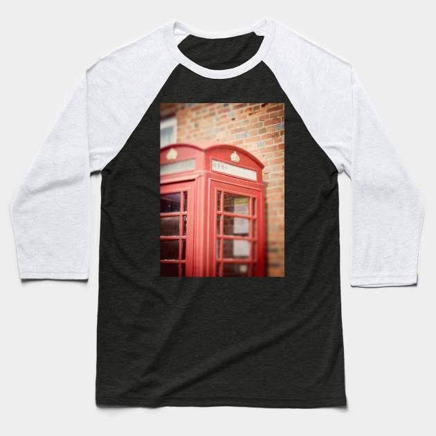 Telephone Box Baseball T-Shirt by Debra Cox 